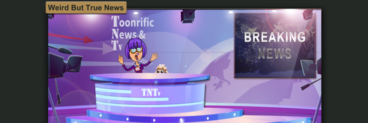 TNT - Toonrific News and TV - Breaking News Blog Banner - Tammy Toonrific and Lambsfry in a Framatic Funny Pose in their Studio