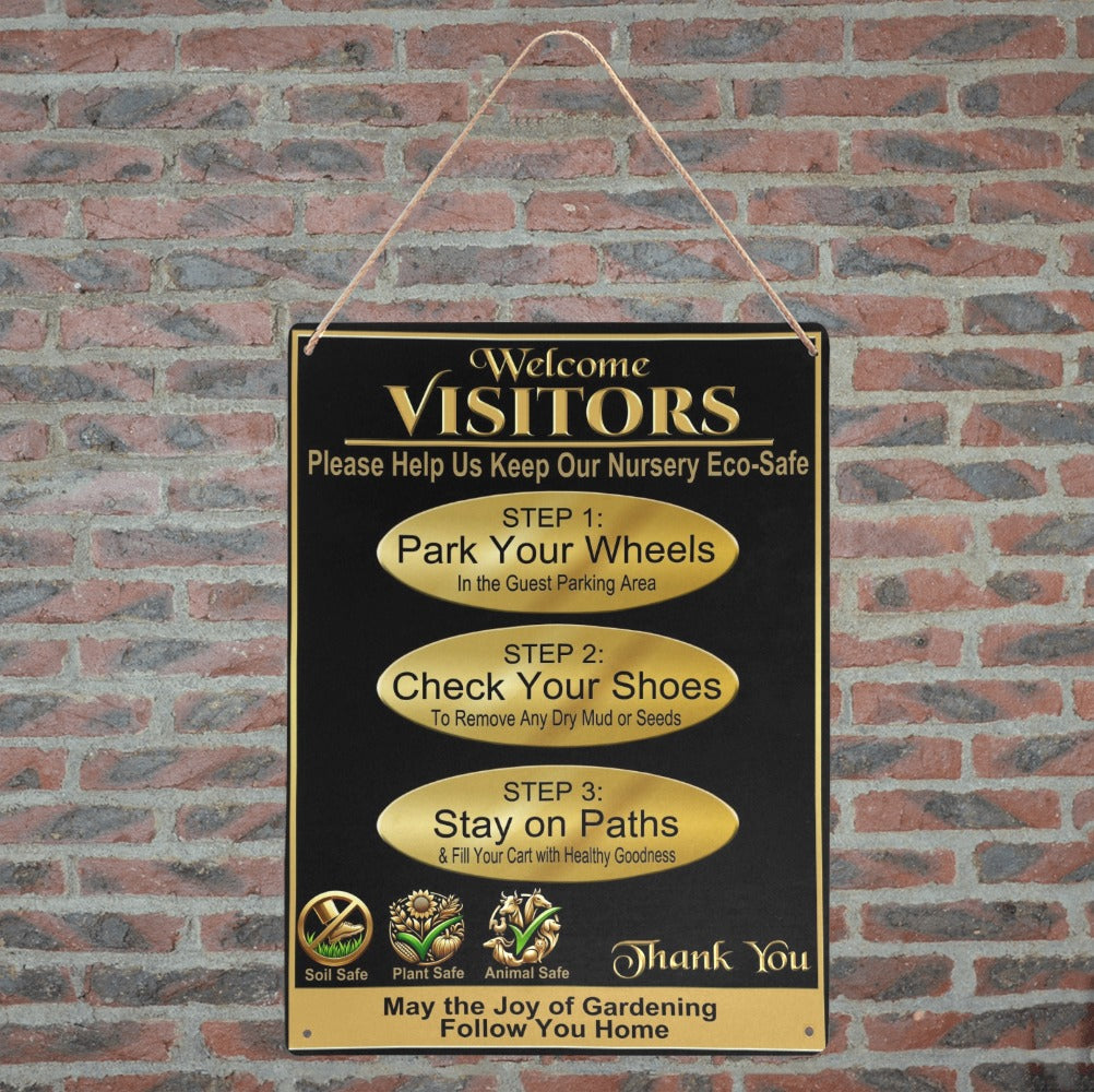 Eco-Safe Nursery, Gold Style Metal Sign