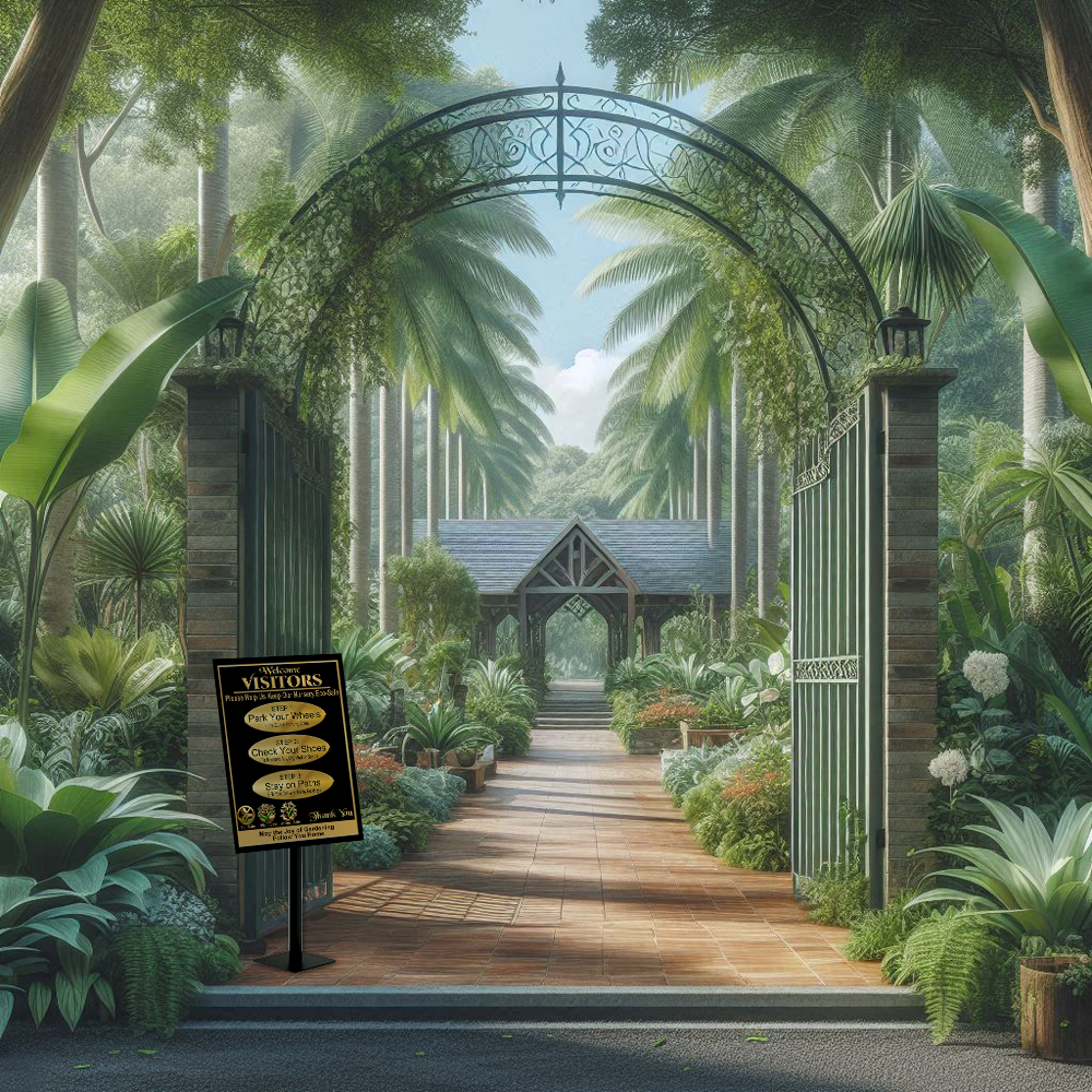 Eco-Safe Nursery, Gold Style Metal Sign