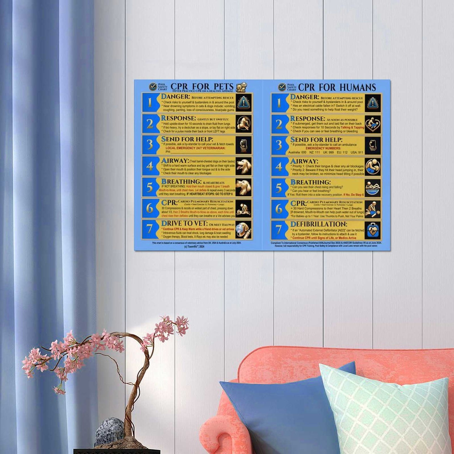 Designed as a pool safety sign for glass pool fences but can also stick safely on smooth timber walls and other surfaces.
