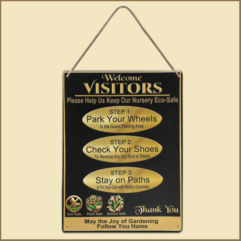 Eco-Safe Nursery, Gold Style Metal Sign