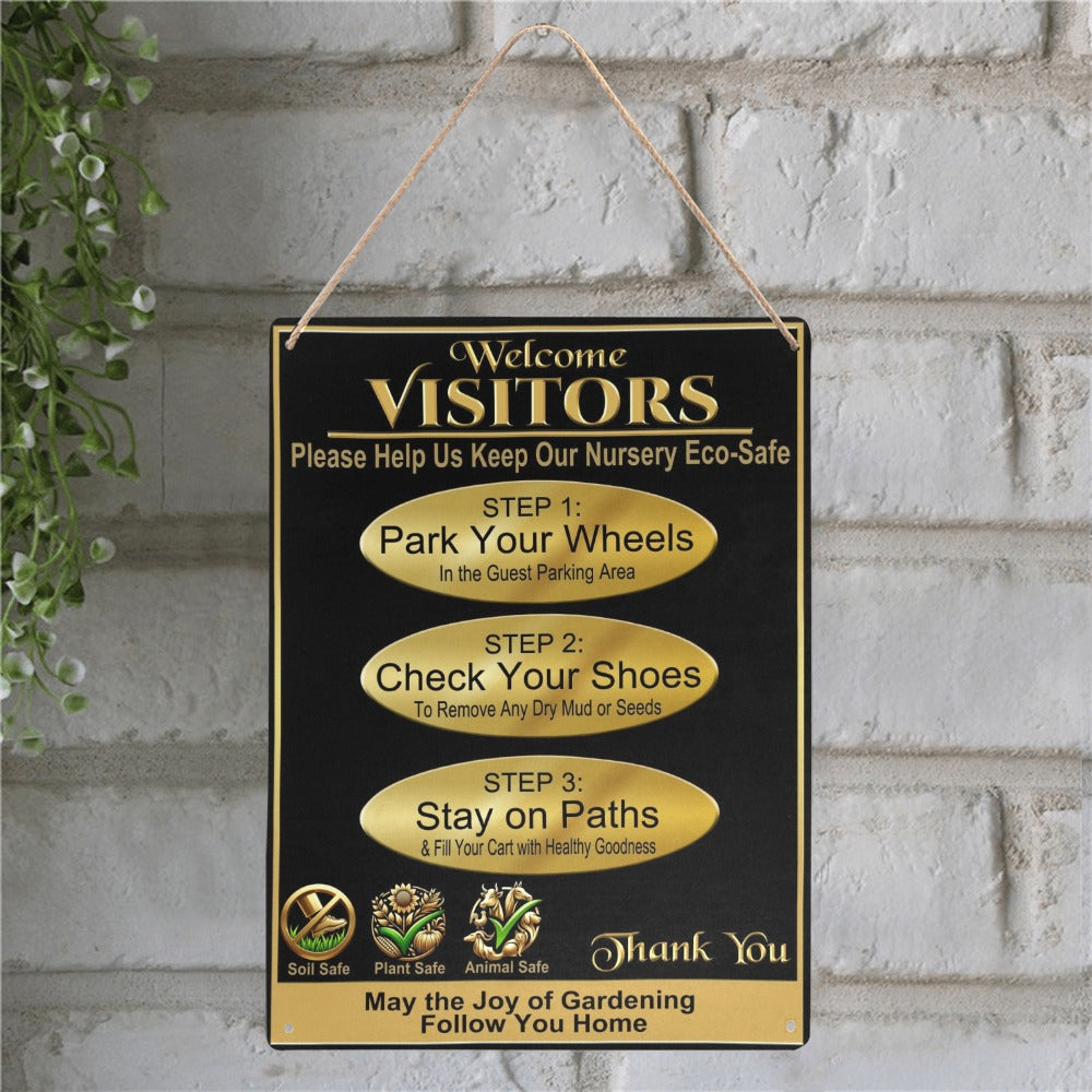 Eco-Safe Nursery, Gold Style Metal Sign