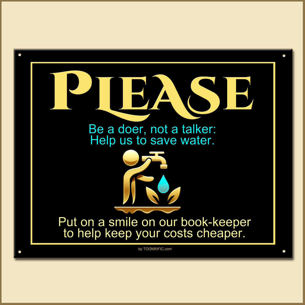 Please Save Water - Durable Metal Tin Sign