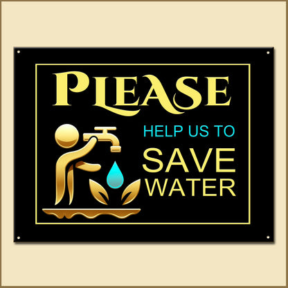 Please Save Water - Durable Metal Tin Sign