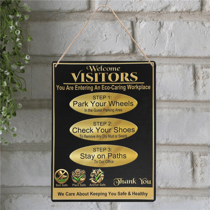 Eco-Caring Workplace, Gold Style Metal Sign