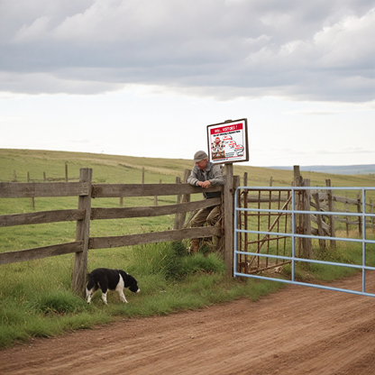 Family-Friendly Bio-Safe Farm Signs (Choose Your Breed, Bees or Crop) Compliant Biosecurity Sign TOON STYLE