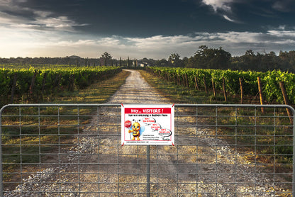 Family-Friendly Bio-Safe Farm Signs (Choose Your Breed, Bees or Crop) Compliant Biosecurity Sign TOON STYLE