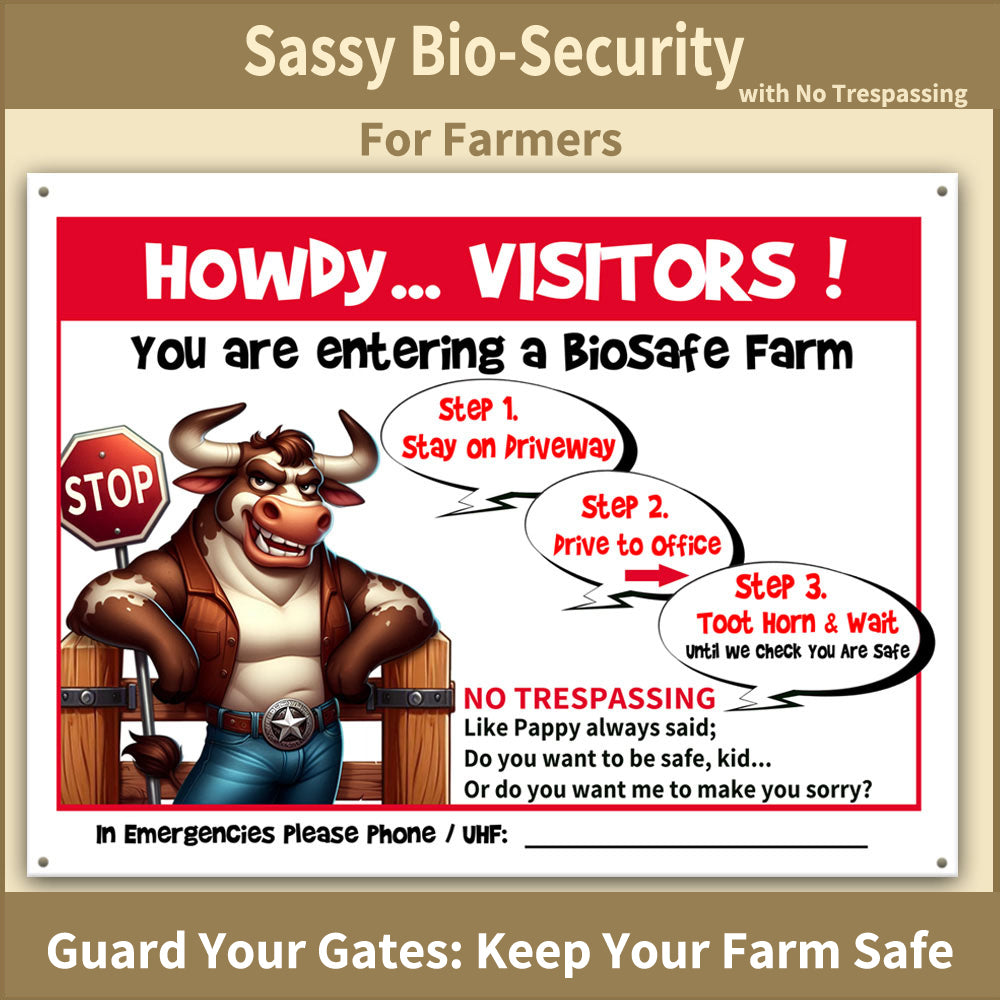 1 Sassy No Trespassing Sign for Farmers with Bio-Security. Group Ad Thumb