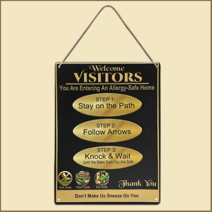 Allergy Safe Home, Choose from 2 Gold Styles, Metal Sign