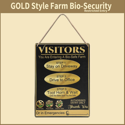 Group Thumb for 1 Gold Style Farm BioSecurity Metal Sign