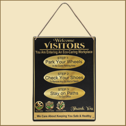 Eco-Caring Workplace, Gold Style Metal Sign