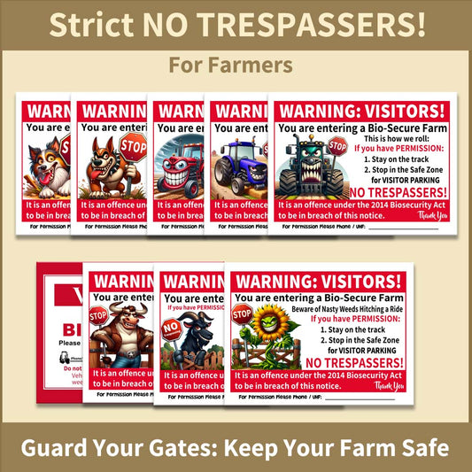 9 Strict No Trespasser Signs for Farmers with Bio-Security. Group Ad Thumb