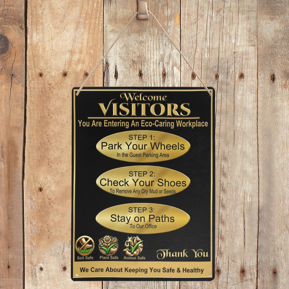 Eco-Caring Workplace, Gold Style Metal Sign